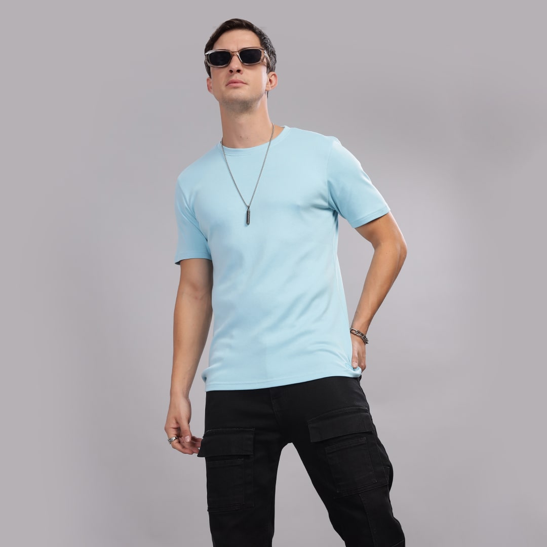 Sky Blue Supima Crew