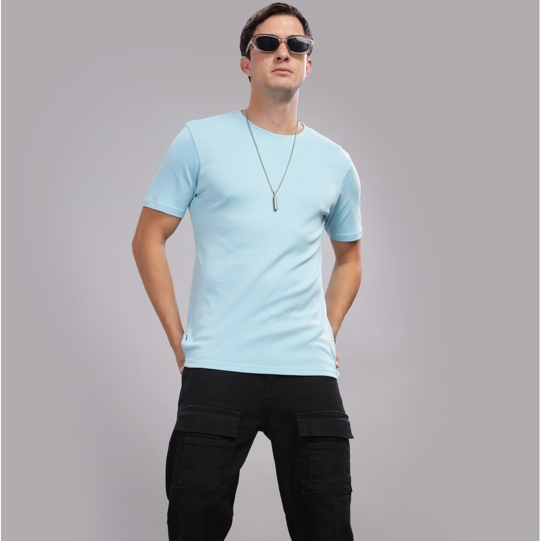 Sky Blue Supima Crew