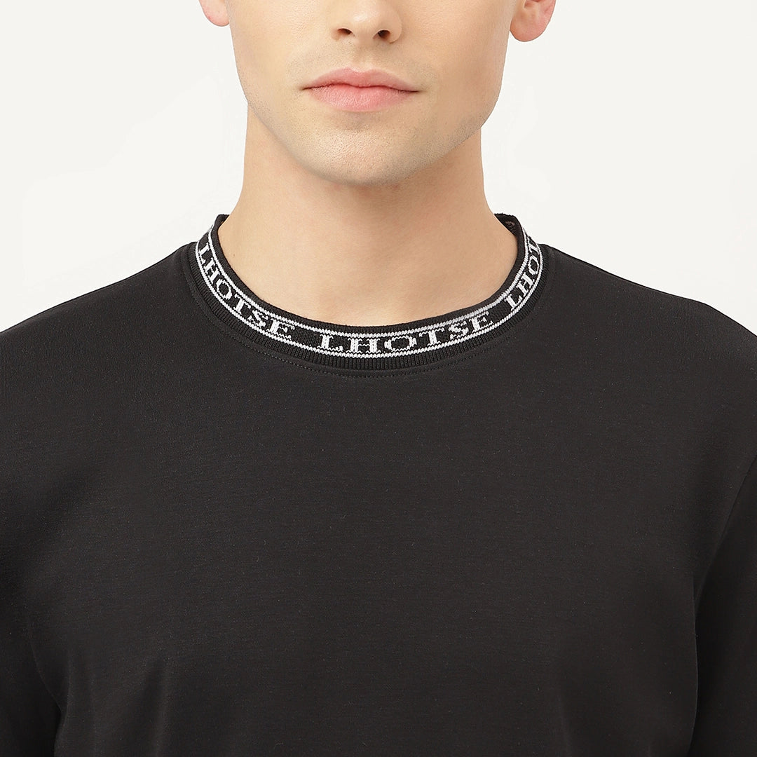 Black Tape Collar Logo Crew